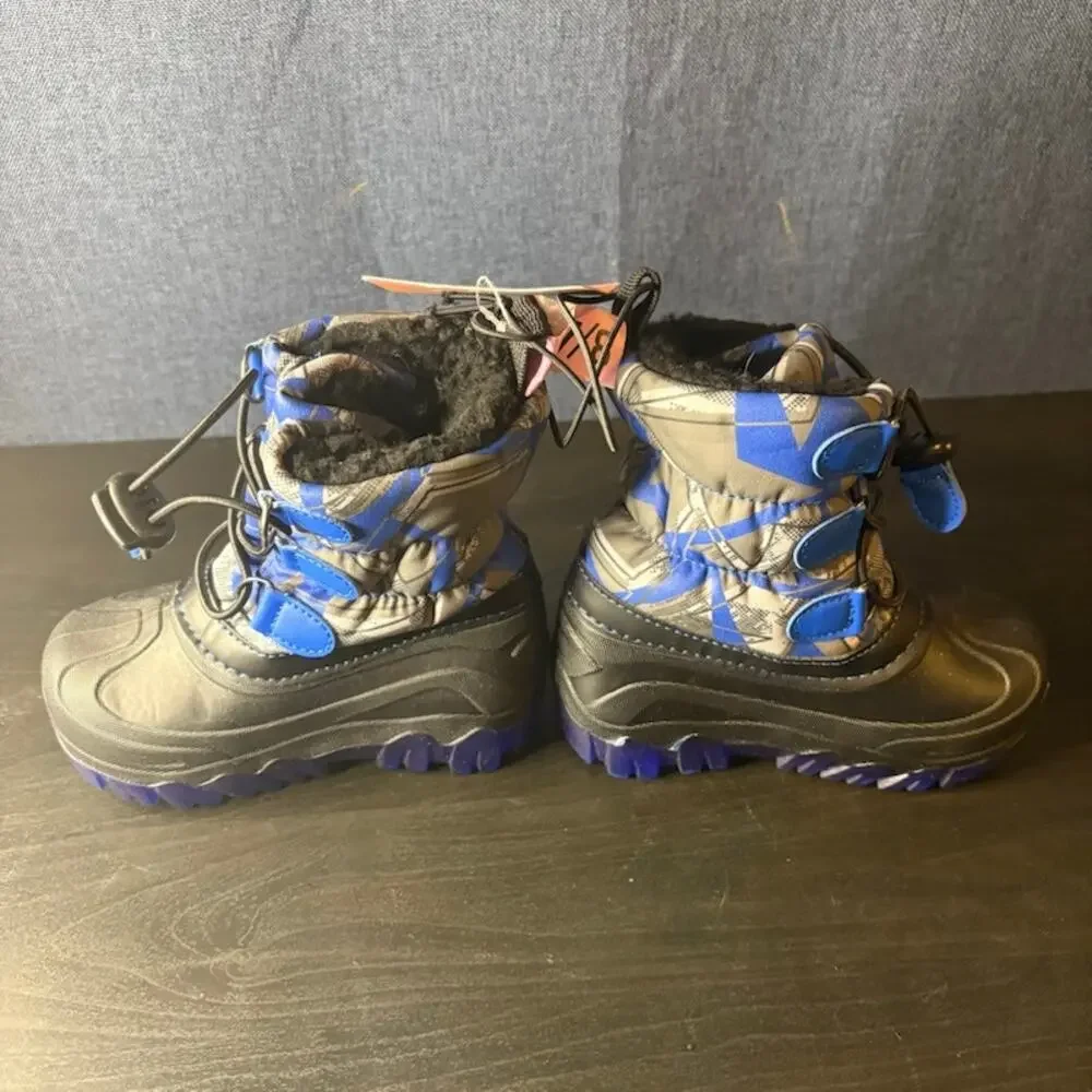 Member's Mark Kid's Snow Boot Sz 7/8 NWT Blue Gray Black